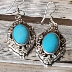Elvira Genuine Turquoise and Sterling Silver Earrings